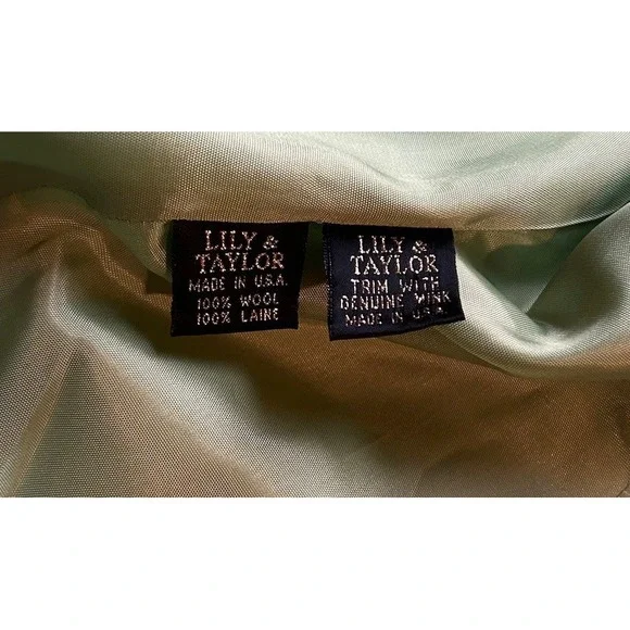 Lily & Taylor Vtg Wool Jacket Mink Womens Sz 16 Kelly Green Blazer Mob Wife EUC Blazers & Suit Jackets